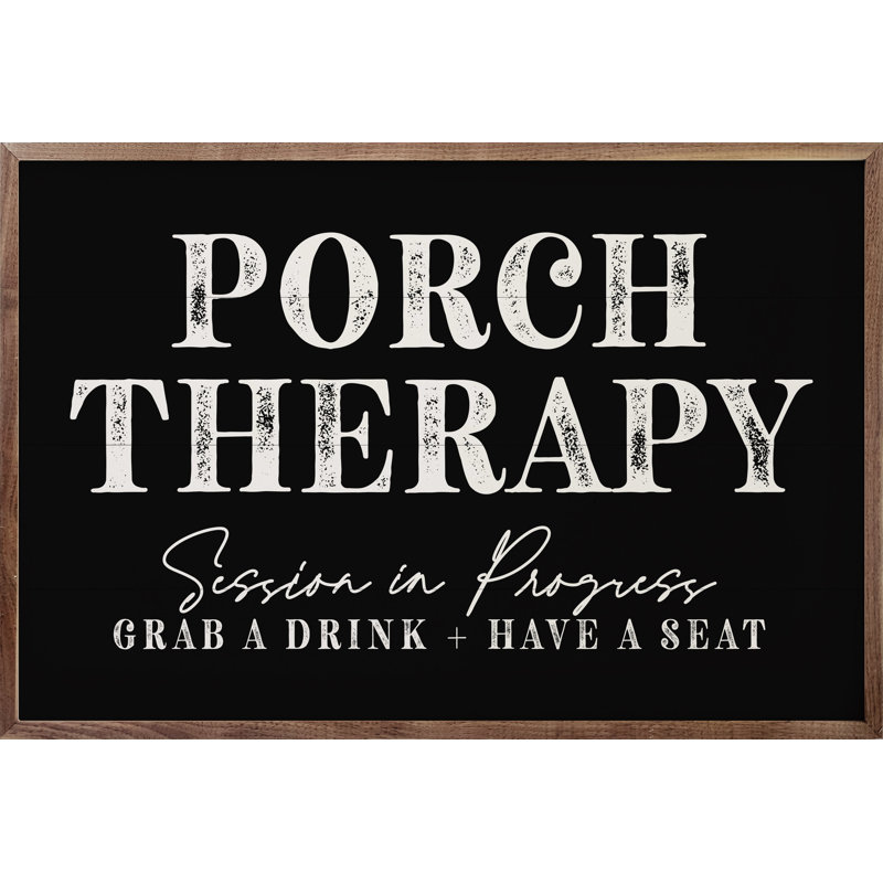 Porch Therapy Session In Progress Black, 5" H x 8" W
