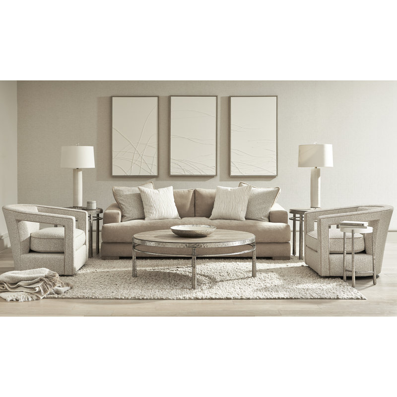 Alana Upholstered Swivel Barrel Chair, Dorado Snow Crypton® Chenille 5558-000