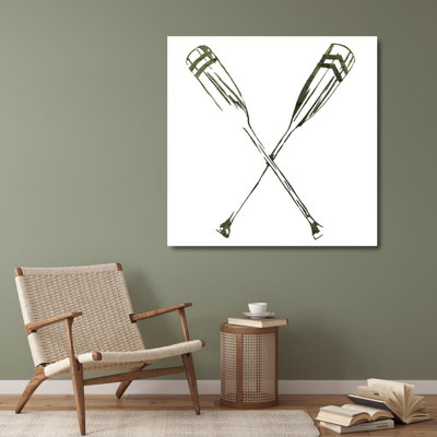 Breakwater Bay OnRei Gallery Wrapped Canvas Art Titled: Simple Sketched Oars
