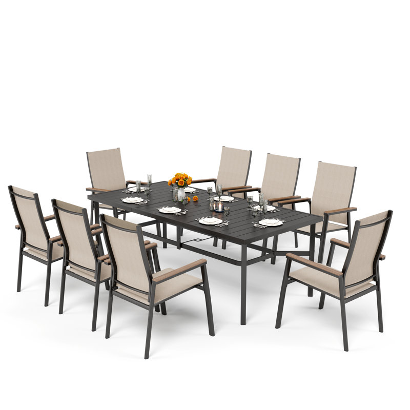 Ensemble de salle à manger 82,6 po pour 8 personnes Romio, Beige