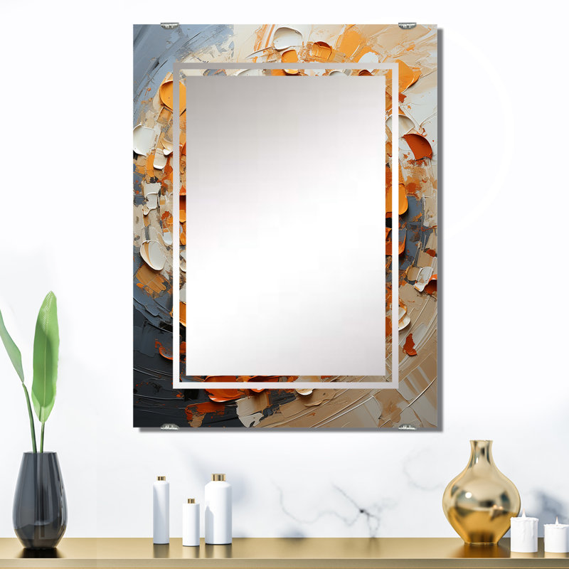 Miroir mural Geraldinne - Collages abstraits, 32 po x 24 po
