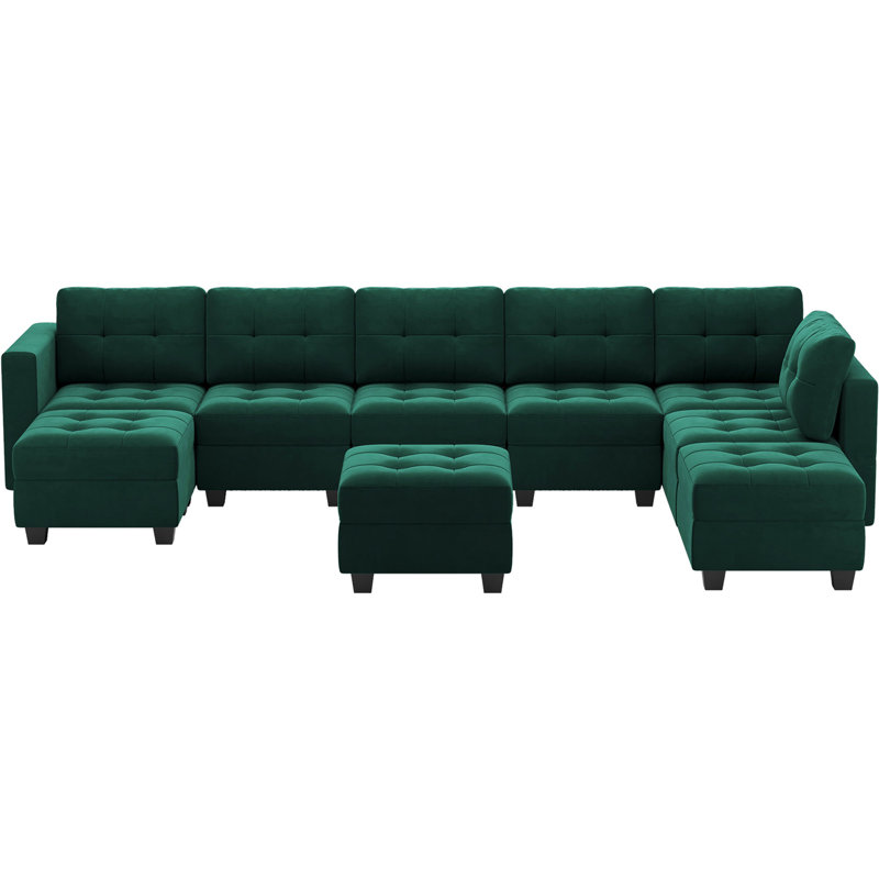 Canapé modulaire Soneson, Velours vert