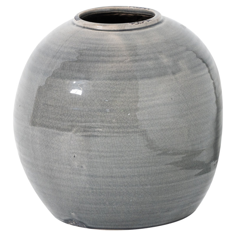 Catheline Handmade Ceramic Table Vase, Grey