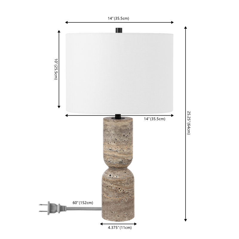 Lampe de table en pierre Jamia, Brun