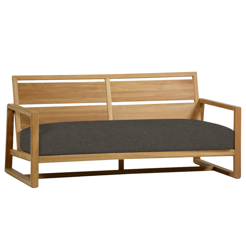 Avondale Teak Loveseat - Natural Teak, No Welt, Natural Teak, Verona Fossil