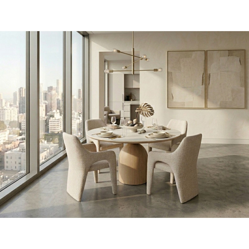 Chaise de salle à manger à accoudoirs rembourrée de luxe entièrement assemblée et rembourrée