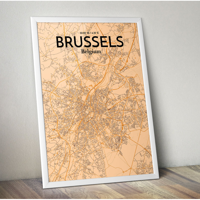 Brussels City Map - No Frame Print, 43.2cm H x 27.9cm W x 0.13cm D