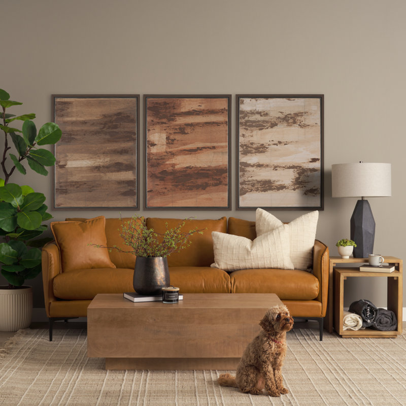 Ochre By  Studio A Hand Embellished Textured Framed Canvas