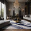 Tapis gris soyeux et moelleux-100863165