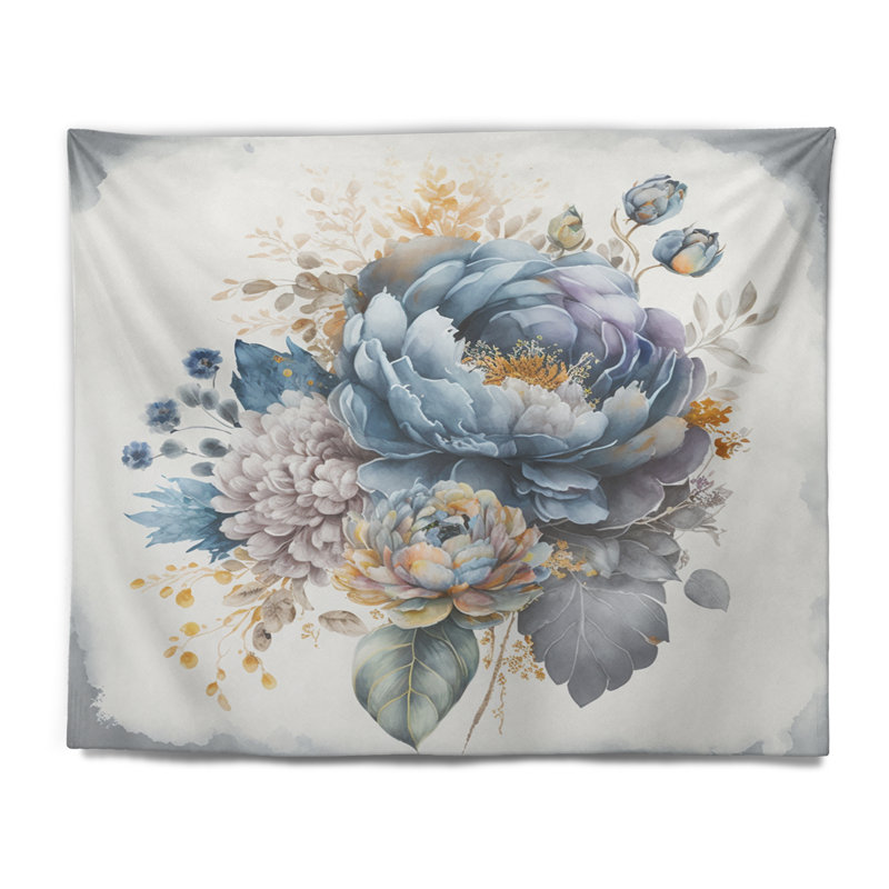 Tapisserie en polyester avec des punaises, H 50 po x l 60 po