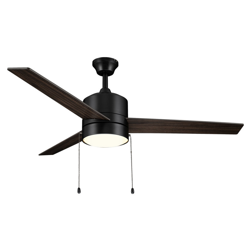 52'' Ceiling Fan with LED Lights, Black