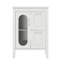 Meuble-lavabo de salle de bain 24 po avec lavabo en céramique, 1 porte en verre, 2 tiroirs à fermeture douce et tablette réglable-114292030