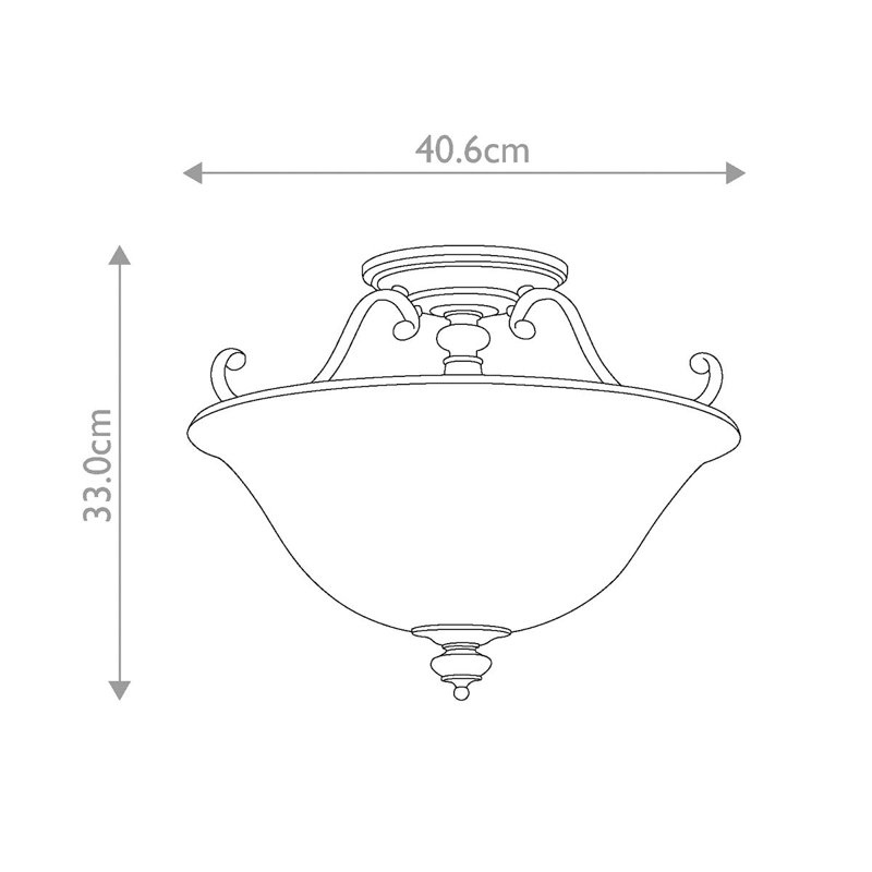Reeder Glass Semi Flush Mount