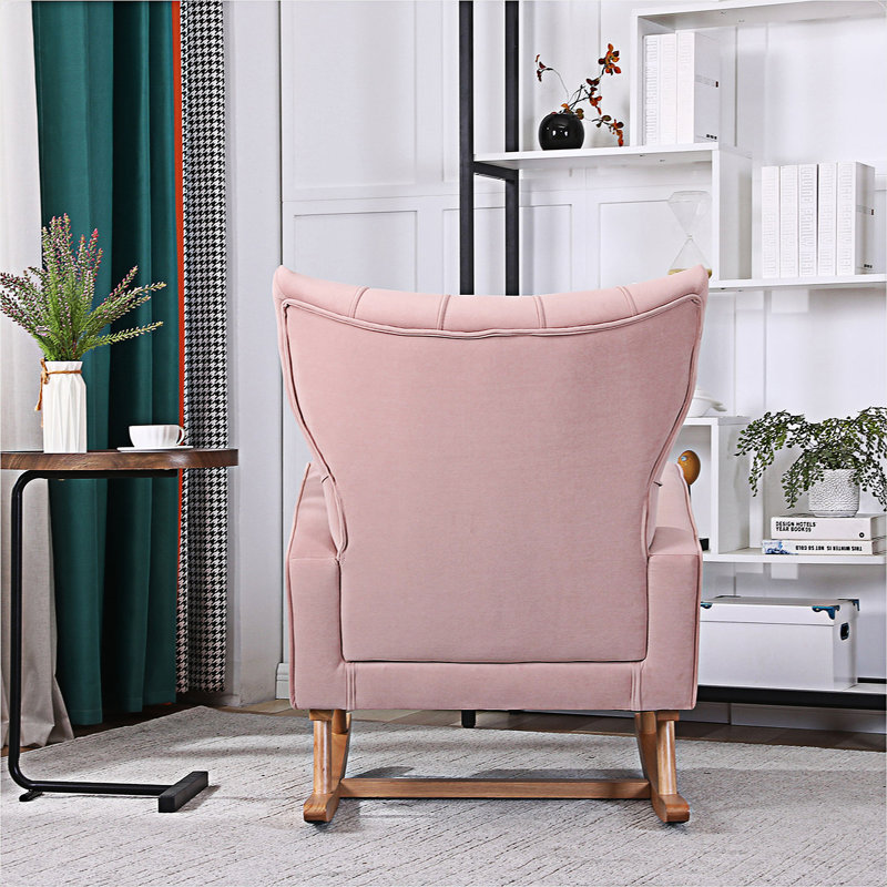 Chaise berçante Madlynn, Rose