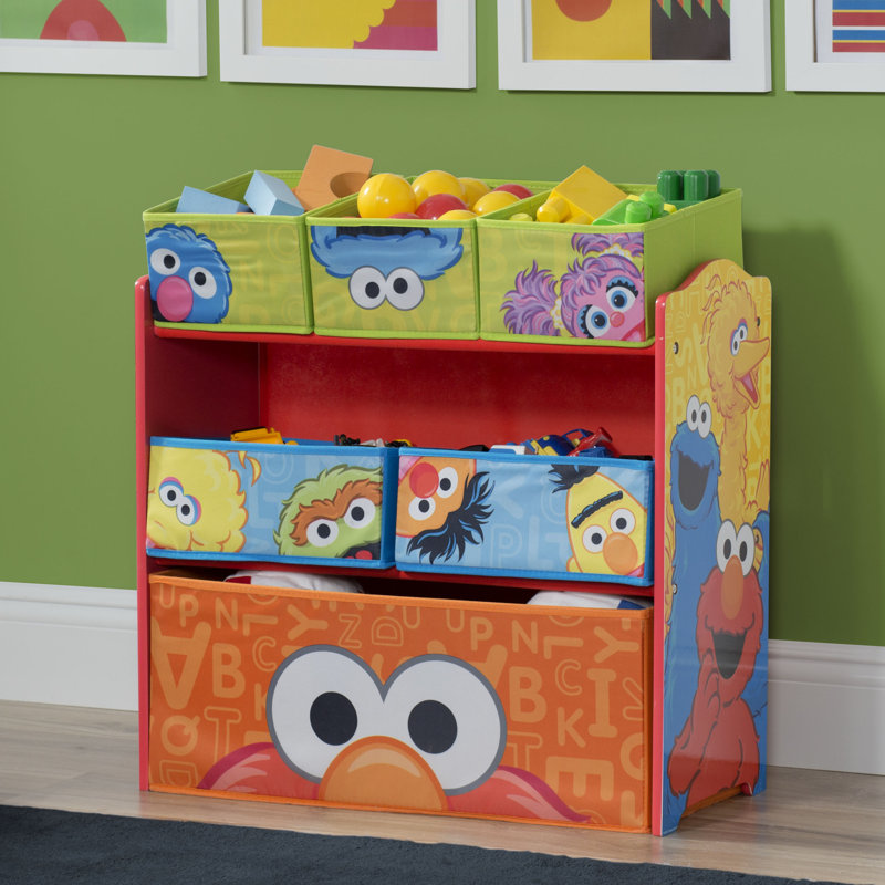 Sesame Street Multi-Color 6 Bin Kids' Toy Organizer