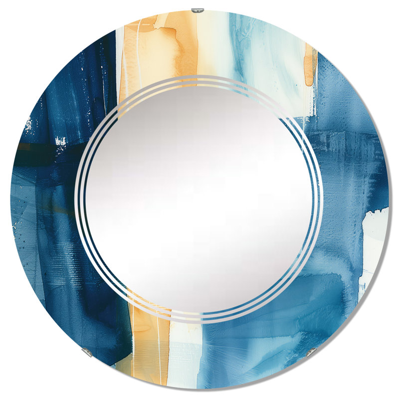 Panneau Indigo IV - Miroir moderne, H 31,5 po x l po