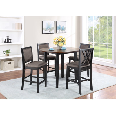 Gimlet 4-Person Counter Height Solid Wood Dining Set by Darby Home Co