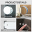 60x90cm LED Makeup Mirror with 20 Bulbs, Large Mirror with 3 Color Lights and Charging
