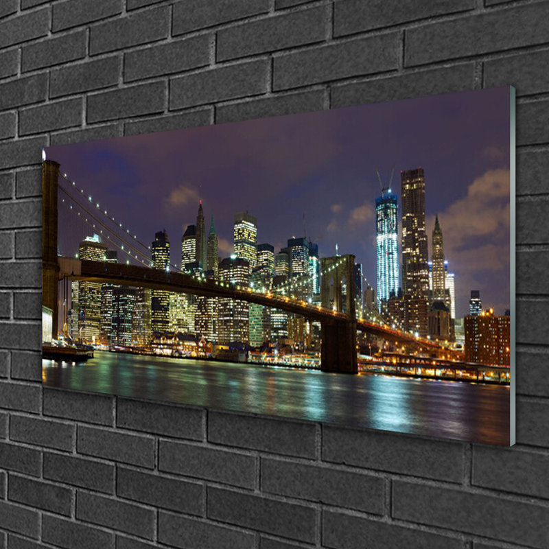 Architecture City Bridge - No Frame Print on Glass