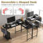 L-Shaped Metal Base Computer Desk