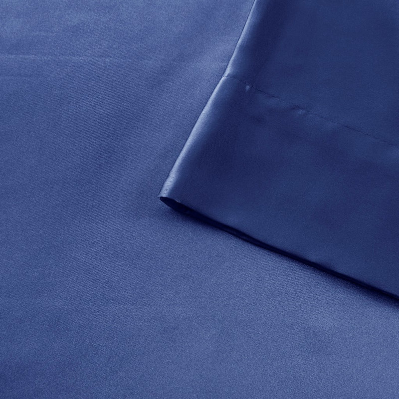 Ensemble de draps en satin 6 pièces Gracie Mills Coralie, Ensemble de draps pour lit très grand californien, Bleu