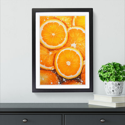Sliced Orange - Single Picture Frame Print on Wood
