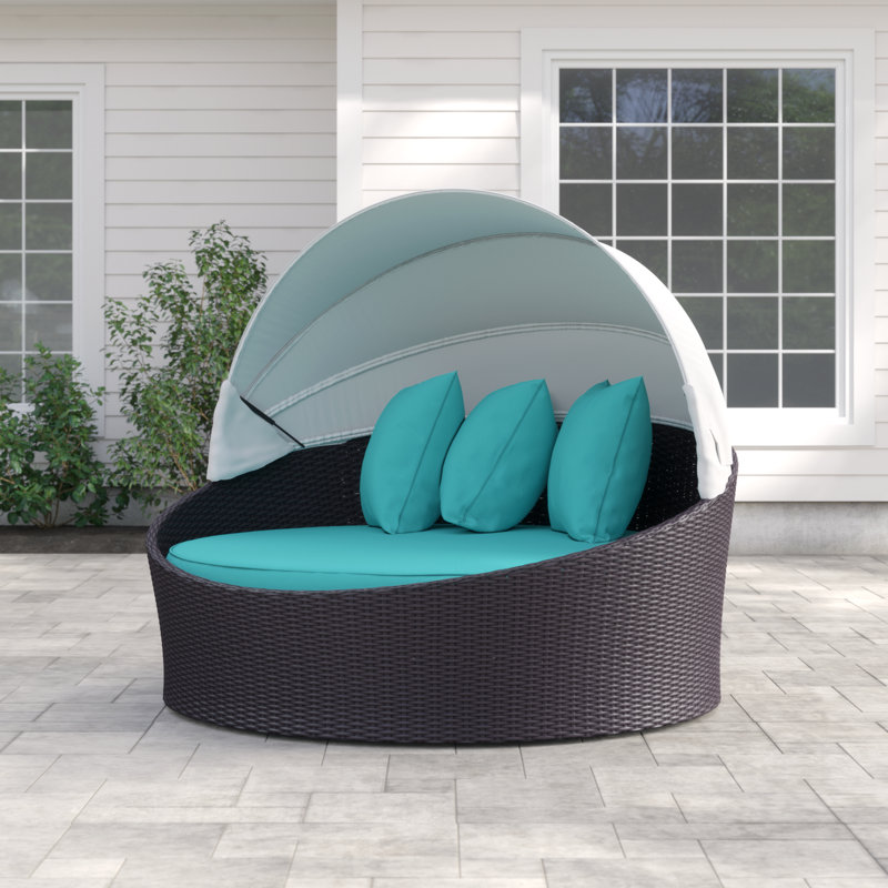 Modway Siesta Canopy Outdoor Patio Daybed, Turquoise