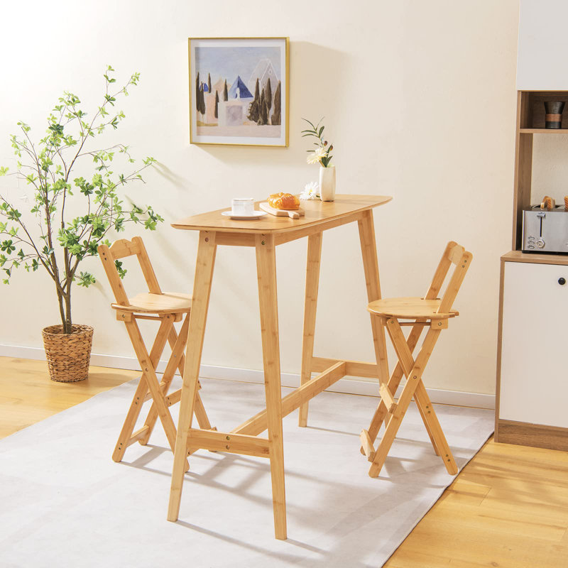 Daphine Wood Folding Chair Set