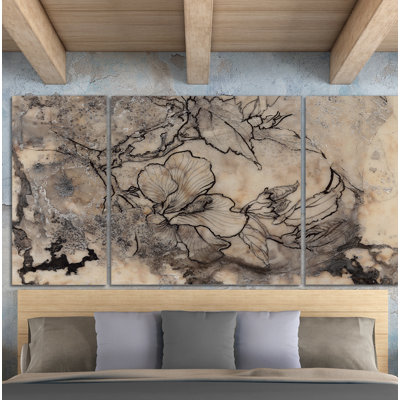 A Premium «Tatooed Floral I», peinture de plusieurs images sur toile