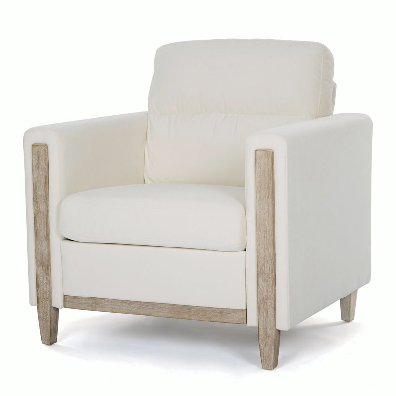 Plutarco Velvet Armchair, Beige Fabric