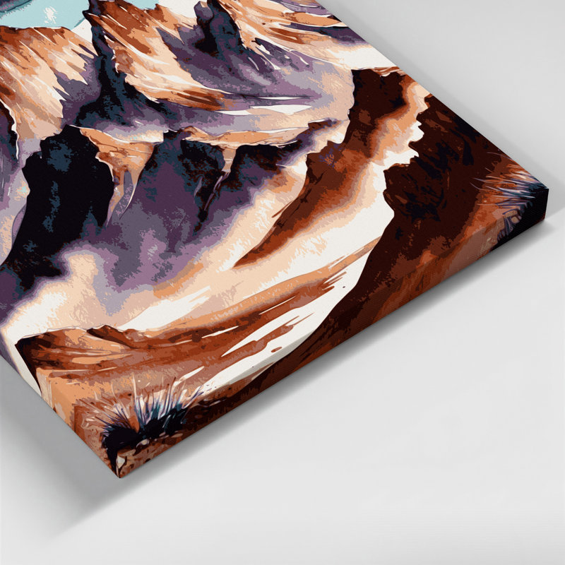 Art mural sur toile gris Southwestern, H 12 po x l 12 po