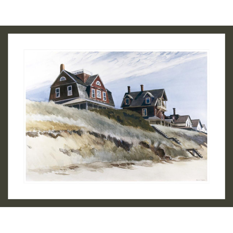 Chalets à Wellfleet par Edward Hopper - reproduction d'art encadrée, H 22,96 po x l 29,5 po