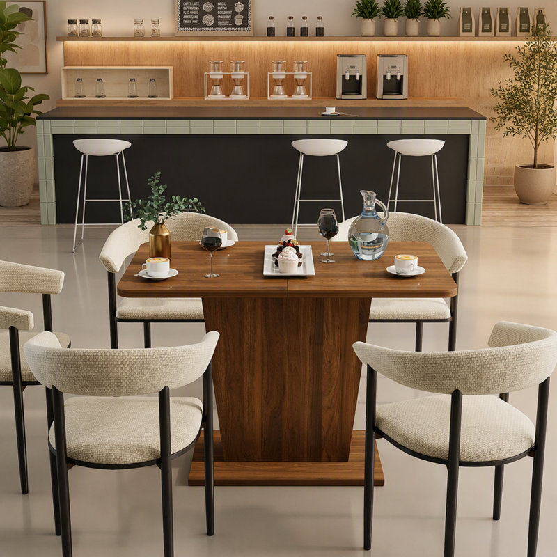 Extendable Rectangular Dining Table for Small Spaces