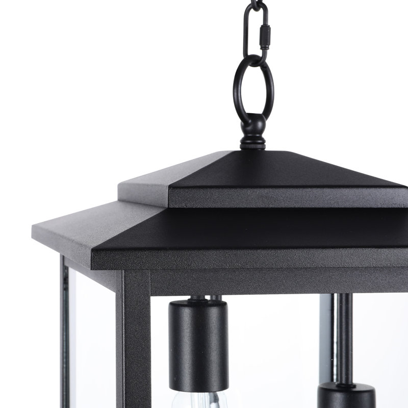 Lanterne suspendue d'extérieur à 3 lumières H 20,9 po Birten, Noir mat