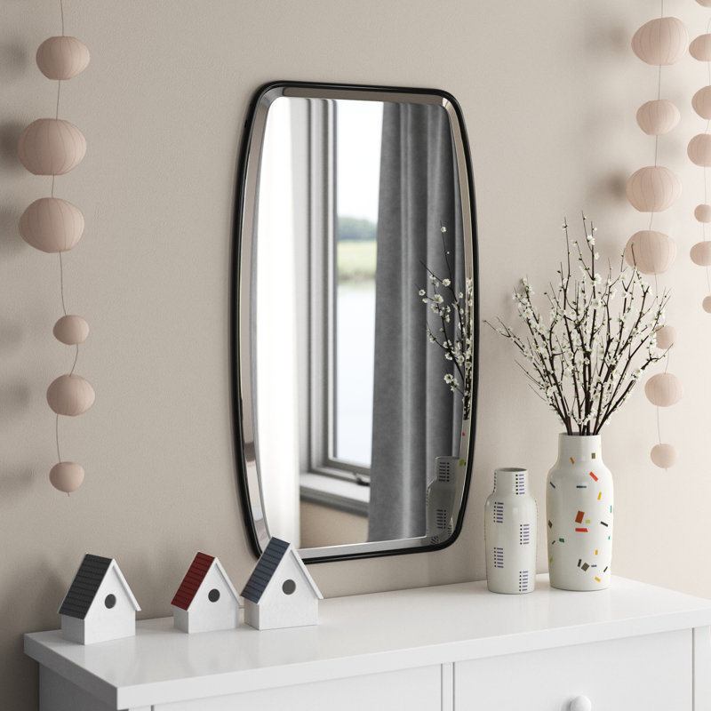 Rosedale Metal Oval Mirror, Black