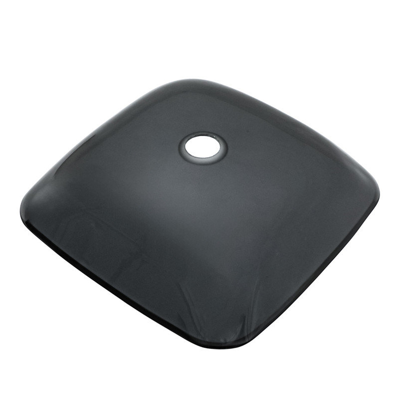 Modern Square Tempered Glass Vessel Sink for Above-Counter Bathroom Installation