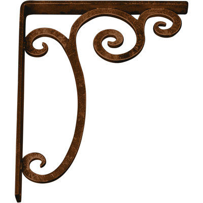 1 1/2"W x 10"D x 12"H Avery Wrought Iron Bracket, (Single center brace), Antiqued Bronze