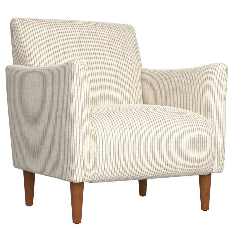 Armaghan 28.3'' Wide Armchair, Ash Beige Striped Chenille