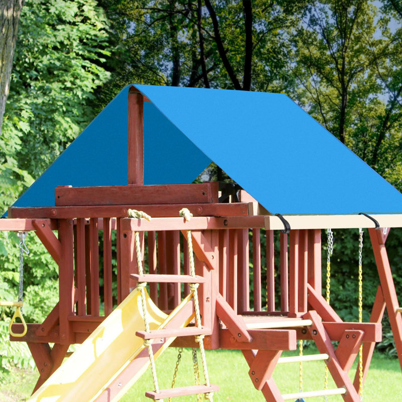Ensemble de balançoires bricolage en tissu brun / bleu Yescom, L 89,76 po
