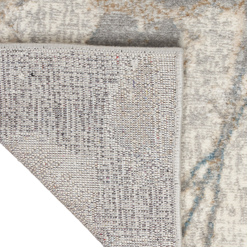 Machine Made Power Loomed Polyester Area Rug in Beige, Rectangle 8' x 10'