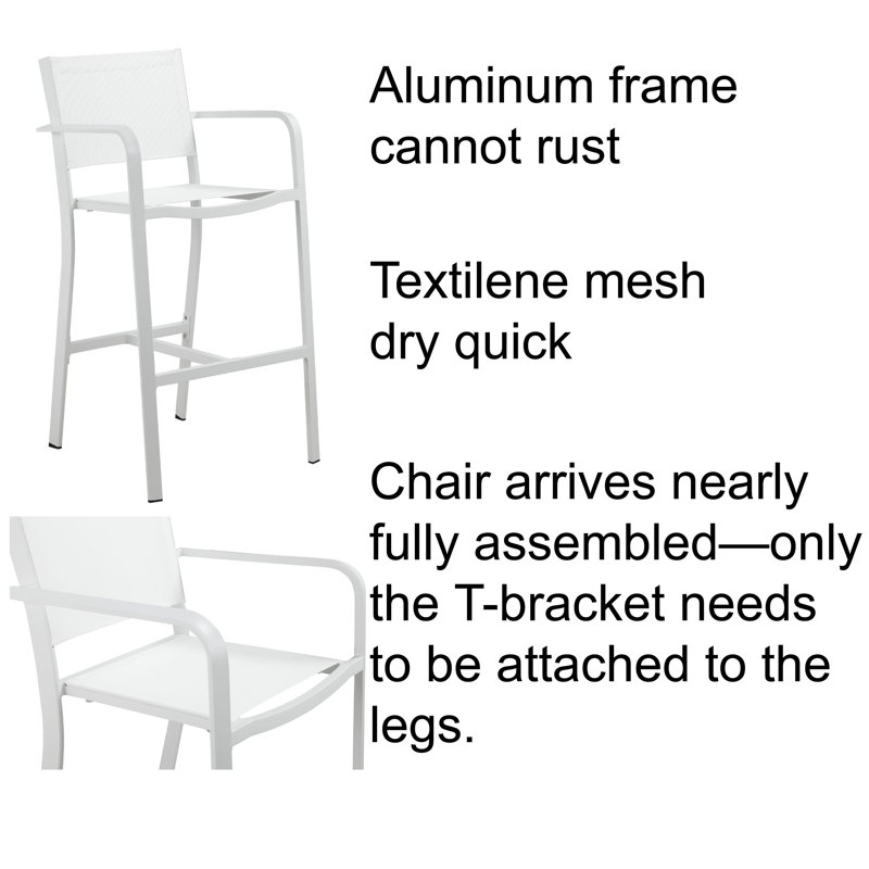 Sunset Barstool Set Of 6, White