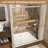 44"48" W X 72" H Chrome Aluminum Frame Double Sliding Shower Door, 1/4" (6Mm) Clear Tempered Glass With Explosionproof Film, Dual Stainless Steel Handles-124947199