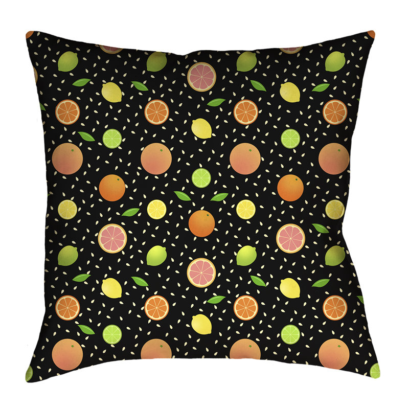 Housse de coussin Katelyn Elizabeth, 16 po x 1 po, Faux lin, Noir