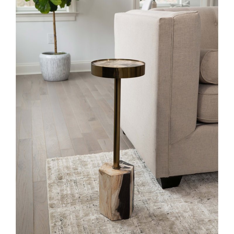 Relique Dinah Drink Table, Brass, Natural Light