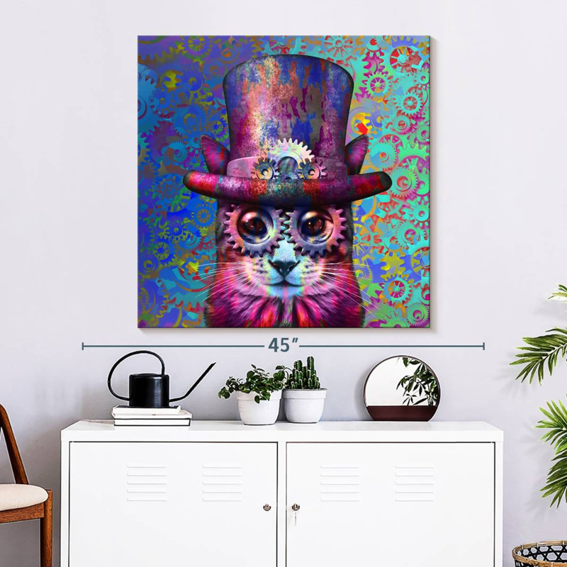 Brampt Steampunk Cogs Cat, 33" H x 33" W