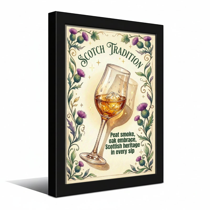 Aliments et boissons Scotch Tradition, H 18 po x l 12 po, Toile tendue, Ne s’applique pas