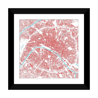 « paris », impression sur toile tendue encadrée de couleur rouge