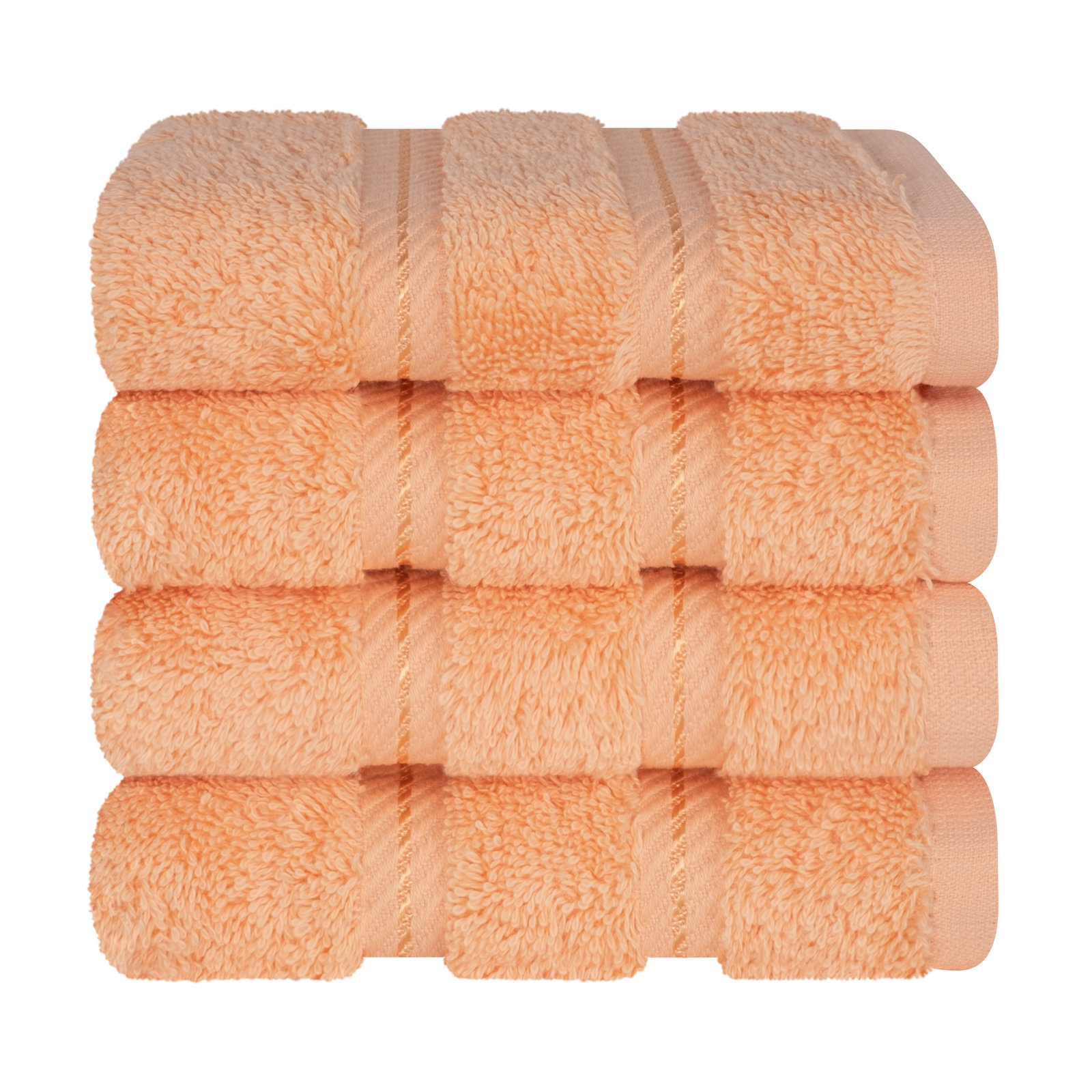 Darcelle 100% Cotton 4-Piece Turkish Washcloth Set, Malibu Peach