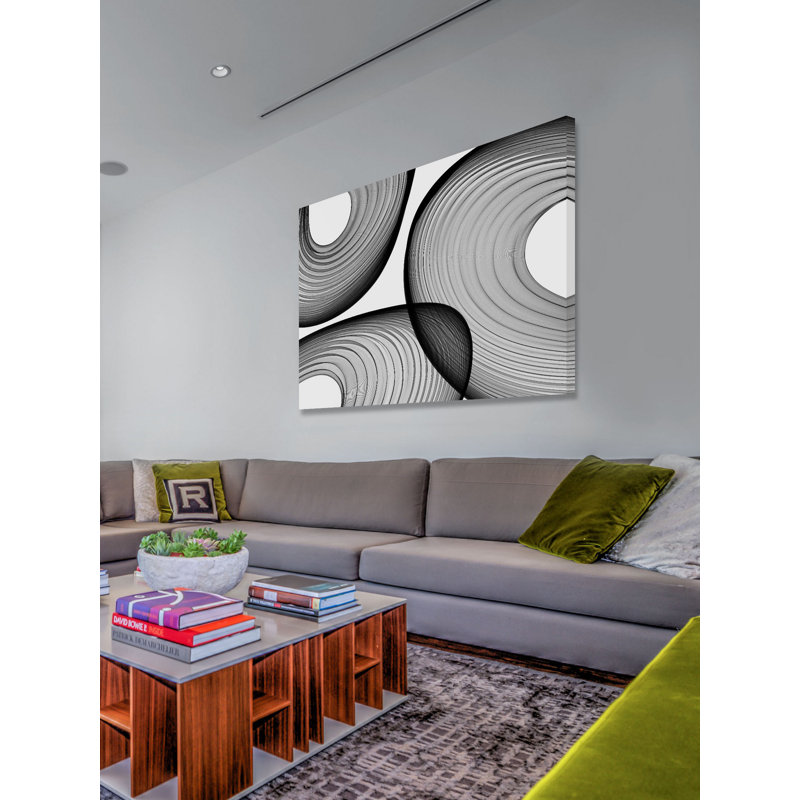 «Abstract Black and White 21-44-40» par Irena Orlov, reproduction d'art sur toile tendue, 40 po x 60 po