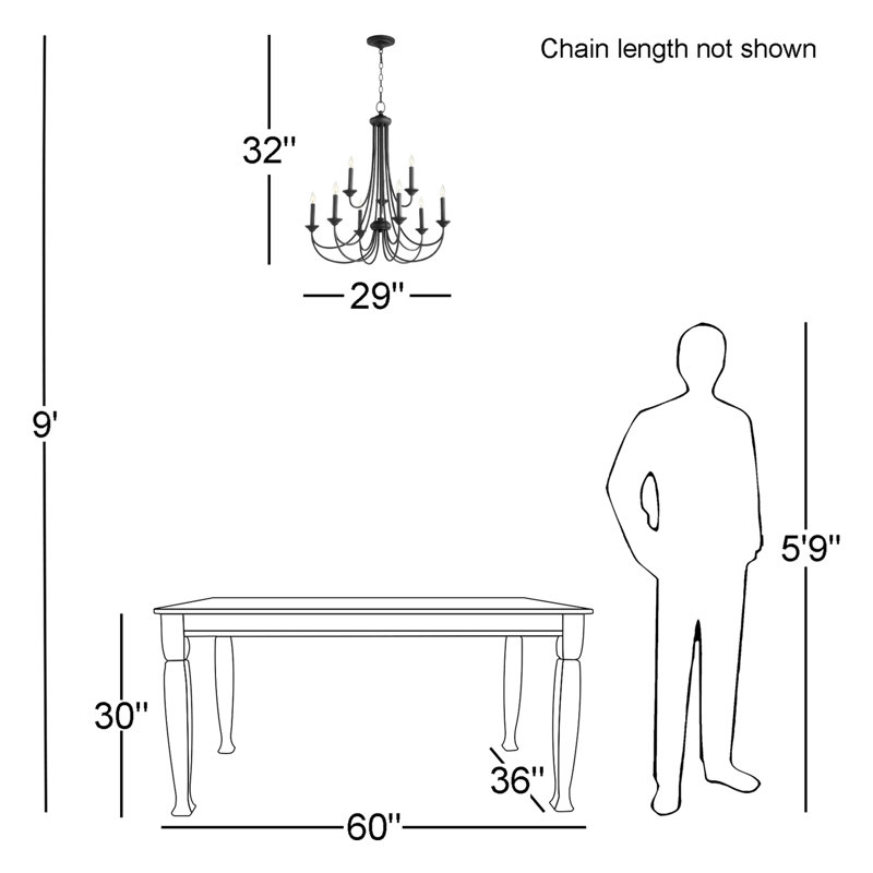 Polito 9 - Light Dimmable Tiered Chandelier
